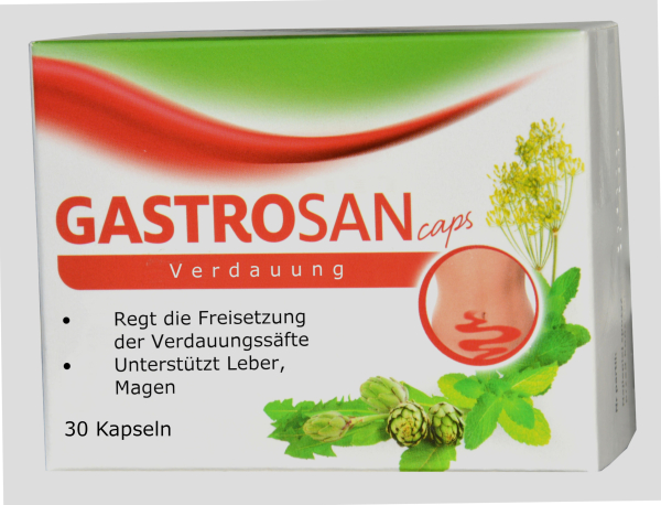 Gastrosan, 30 capsules with artichoke, dandelion extracts, caraway and peppermint oil, relieves the bile, stomach and intestines, eases digestion